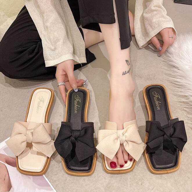 団体購入10件サンダル レディース ぺたんこ クロシェ編み 可愛い お洒落 フラットサンダル レディース 黒 ベージュ リボン 履きやすい シンプル 柔らかい 可愛いサンダル 歩きやすい おしゃれ 疲