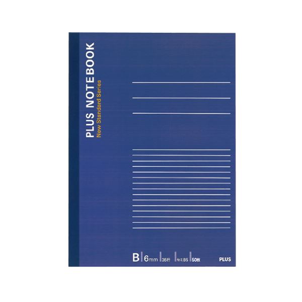 (まとめ) プラス ノートブック セミB5B罫6mm 50枚 ネイビー NO-005BS 1冊 (×100セット)