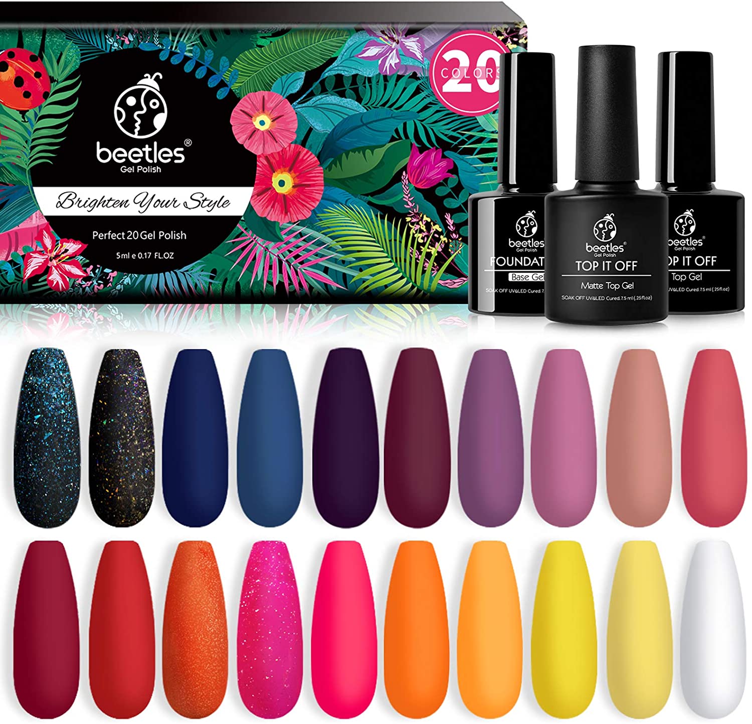 [アメリカ無料直送] [プレミアム商品][満足度上位]BeetlesジェルネイルポリシーキットSun