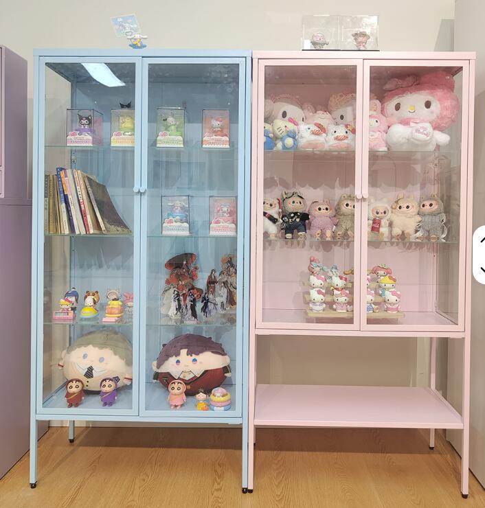 子供おもちゃ収納キャビネットリビングルーム金属製ブックケーススチールブック収納 ぬいぐるみ収納棚　ファッション