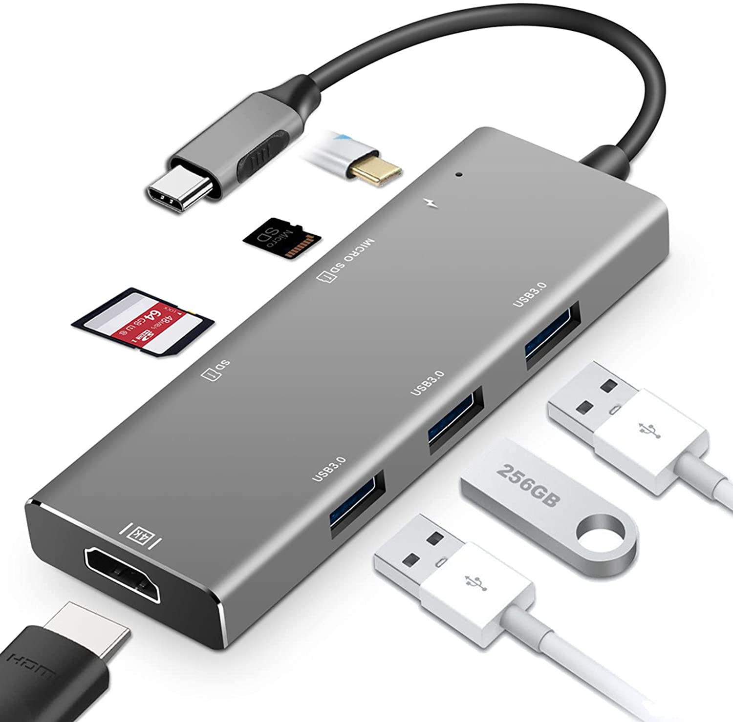 【本日限定価格】 USB 7in1 ドッキングステーション USB-C Mac サーフェスgo2/p