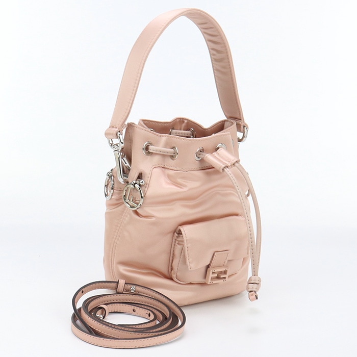 ミニ モントレゾール 8BS010 A0W4 斜め掛け ショルダーバッグ ナイロン/レザー ピンク【中古】 レディース