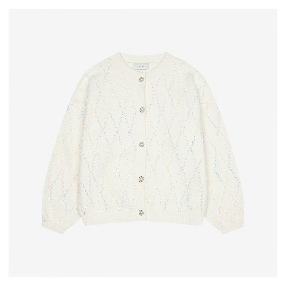 （ヴィッキー）コットンキャンディーミックスカラーパールカーディガン（TKCCA2923）