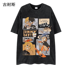 オリジナルデザインアメリカンレトロウォッシュオールドヴィンテージ半袖tシャツ夏ルーズストリートスタイル