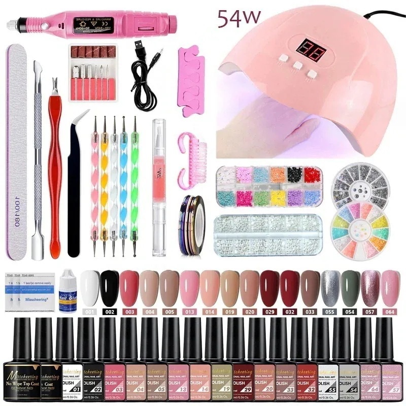 メガ割初心者用ジェルネイルキット 54W LEDライト セルフジェルネイルが全て揃うジェルネイル ジェルネイルキット スターターセット 6,672円
