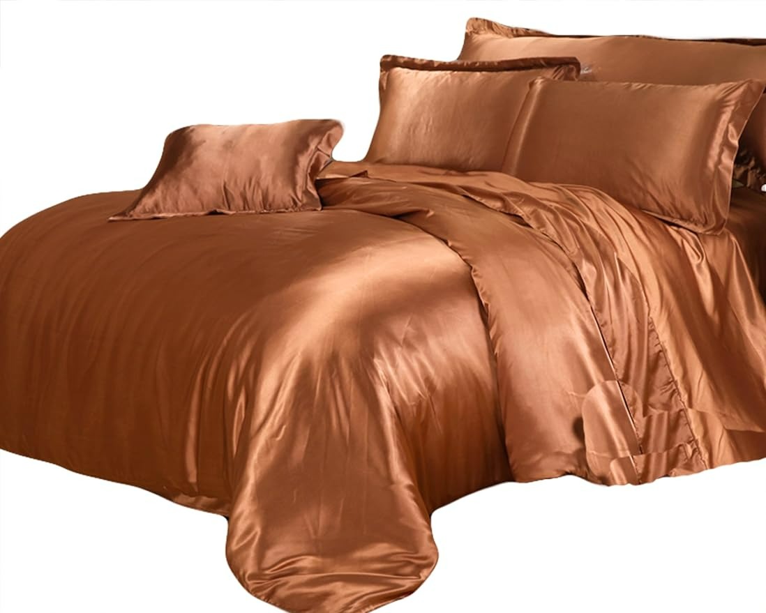 布団カバーセミダブル3点セット シルクと大豆タンパク繊維 (掛けカバーボックスシーツピロケース) 北欧デザイン [並行輸入品]