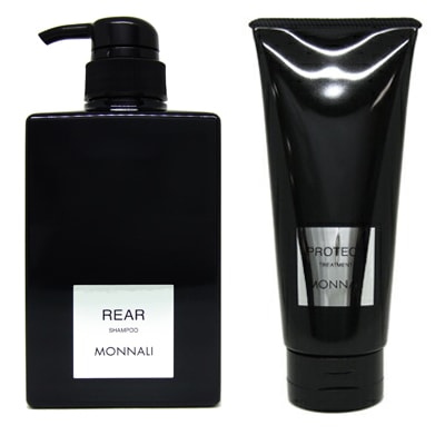 [セット販売] モナリ クレンジングシャンプー REAR リア 350ml + カバー トリートメント PROTECT プロテクト 200g MONNALI ブラックシリーズ