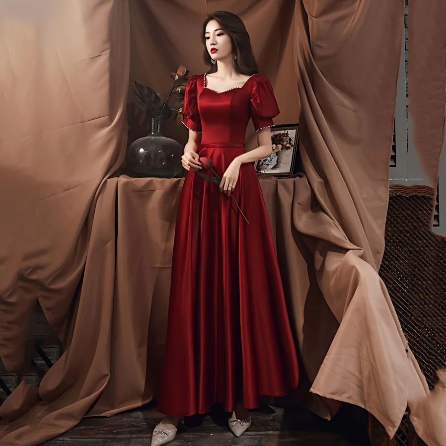 ドレス 2024 花嫁プラスサイズは通常結婚式婚約ホームカミング宴会誕生日ドレススカートを着てスリムに見せることができます 4,926円