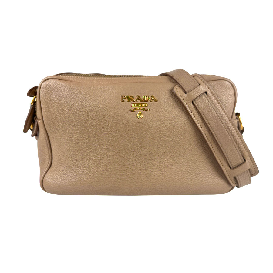 プラダ PRADA ショルダーバッグ レザー ベージュ レディース z6139