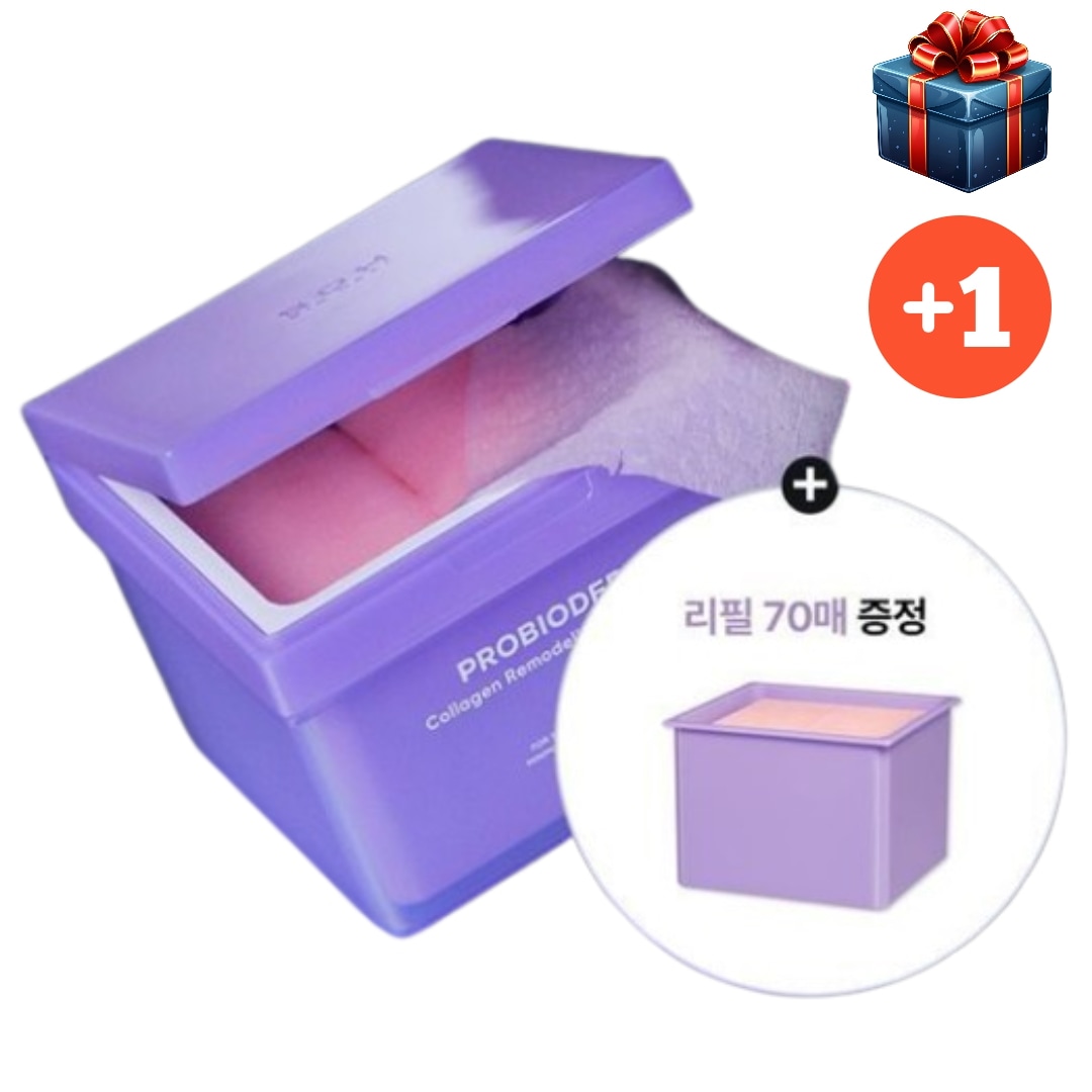 [NEW韓国人気1 + 1] プロバイオダム コラーゲン リモデリング セラムパッド 本品70枚+詰め替え70枚計140枚 韓国コスメ 毛穴管理 スキンケア 弾力 モチモチ