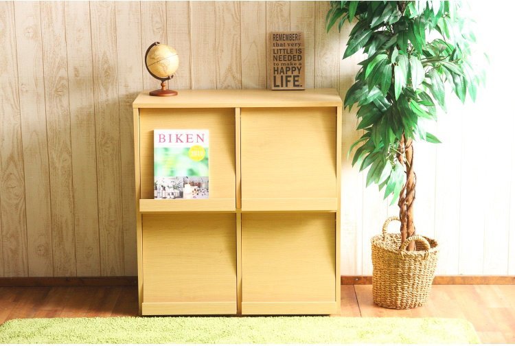ディスプレイラック おしゃれ マガジンラック サイドボード 80×46.5×85cm ナチュラル