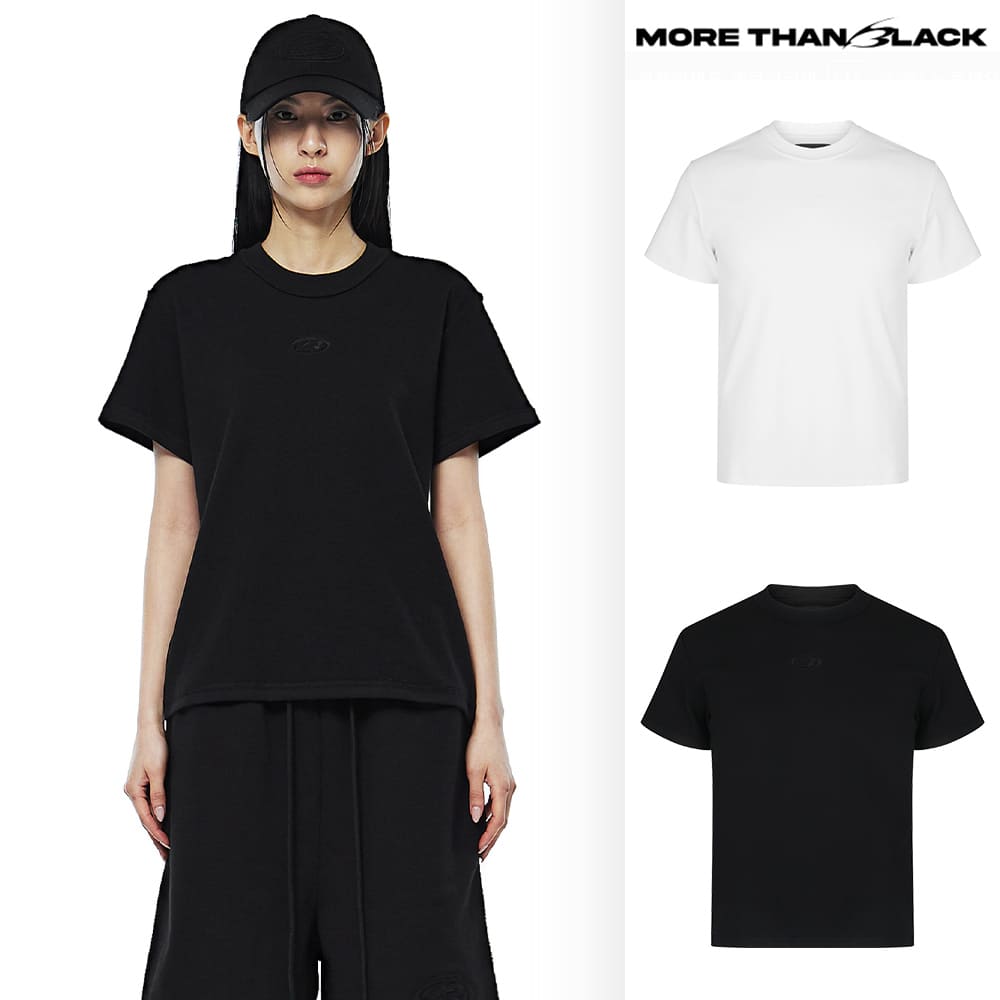 [MORE THAN BLACK] CUT OFF HALF SLEEVE