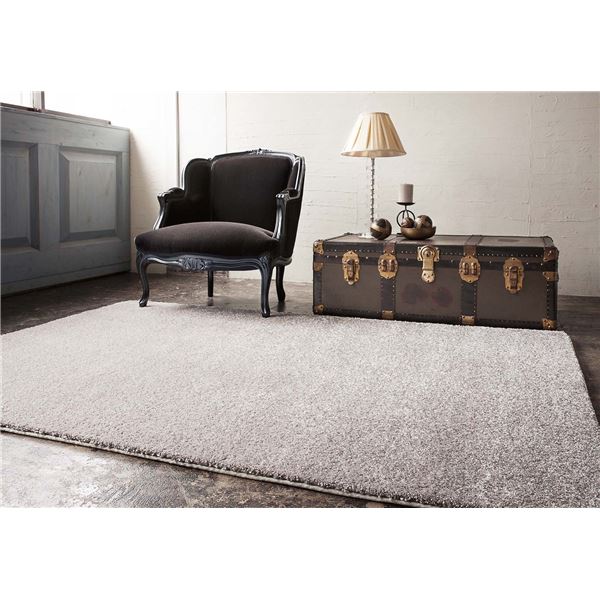 防炎 ラグマット/絨毯 [約190x290cm シルバー] 『ジェイド』 プレーベル