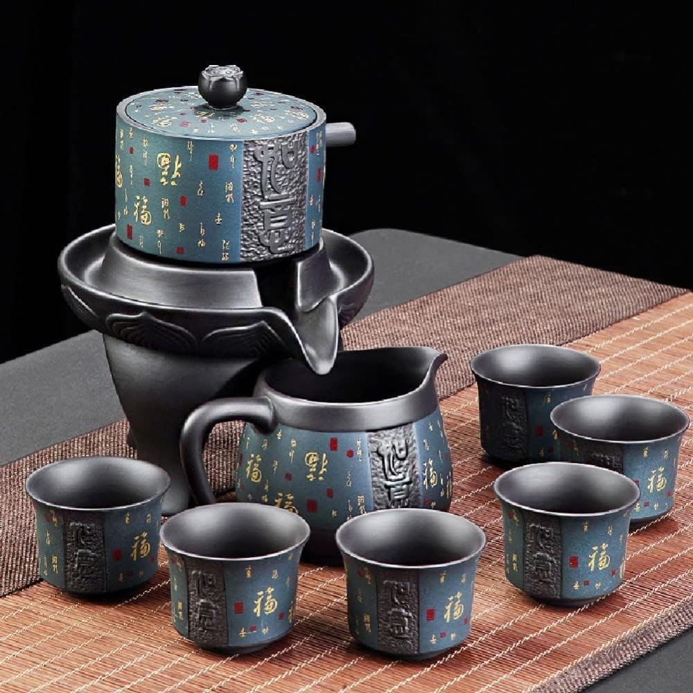 DRWG 茶器セット ティーセット お茶 ポット 中国茶器セット 急須セット ティーポット カップセット トレイ インフューザー付き 保温設計 ホーム オフィス ウェディング対応 (A)