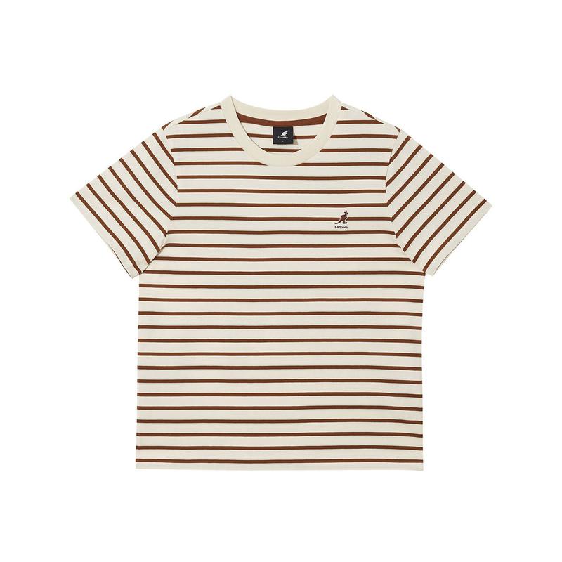 ウーマンズ ストライプ Tシャツ 2843 ブラウン