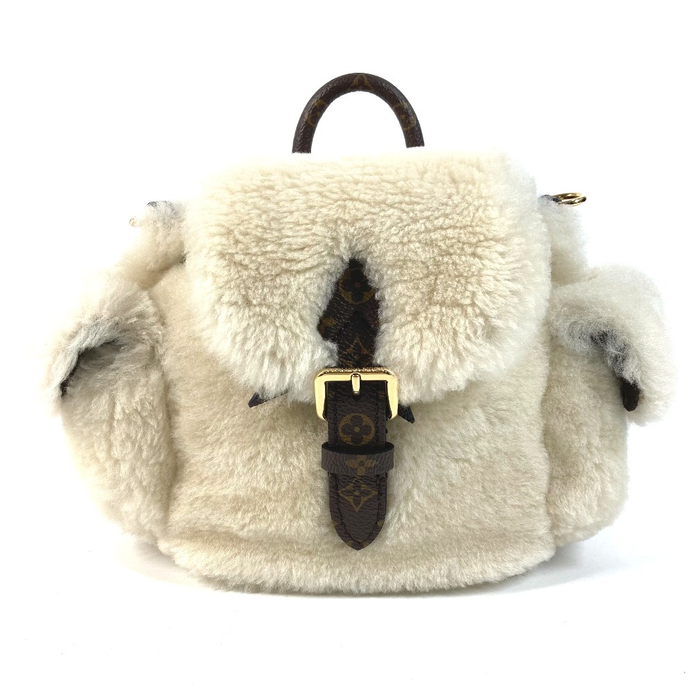 リュックサック M11919 ナノ テディ バックパック LV SKI バックパック カバン 3WAYバッグ ショルダーバッグ ハンドバッグ シアリング クレーム ベージュ