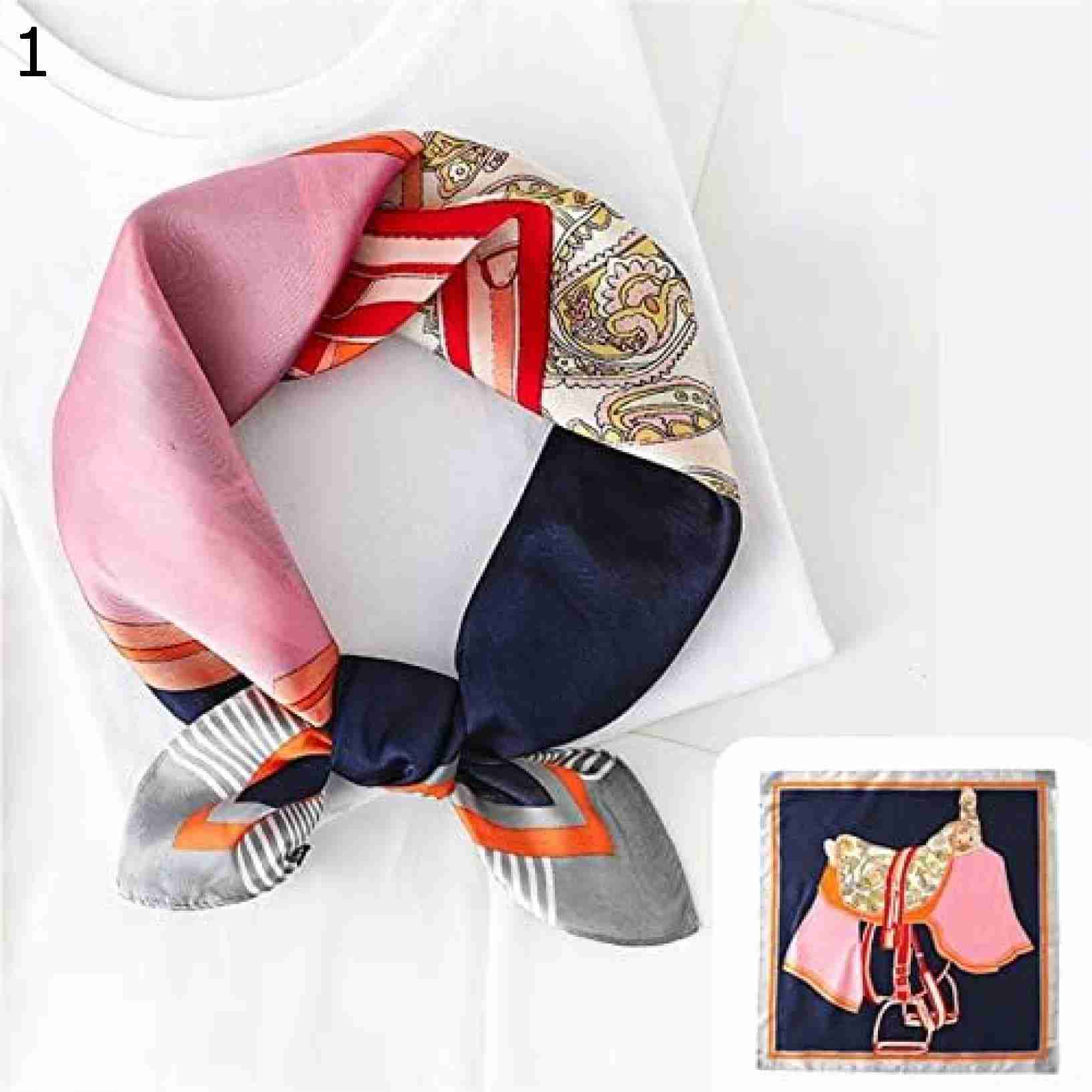 【20%OFFクーポン~】サマー サドル ウエスト フラワー スカーフ ヴィンテージ ストラッピング 両面プリント スモール スカーフ スクエア スカーフ (Color 2 Size : : 70