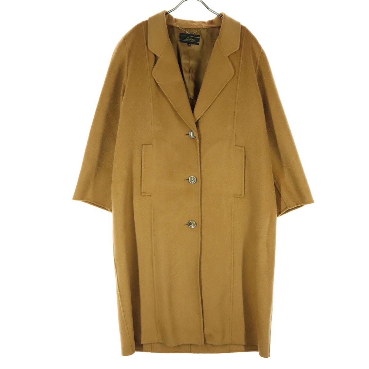 美品 Leilian レリアン カシミヤ ロングコート 9 ブラウン レディース 古着