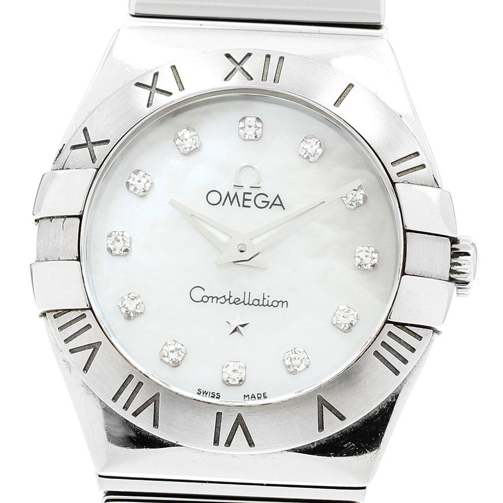 オメガ OMEGA 123.10.24.60.55.002 コンステレーション ポリッシュ 12Pダイヤ クォーツ レディース 保証書付き_903887【中古】