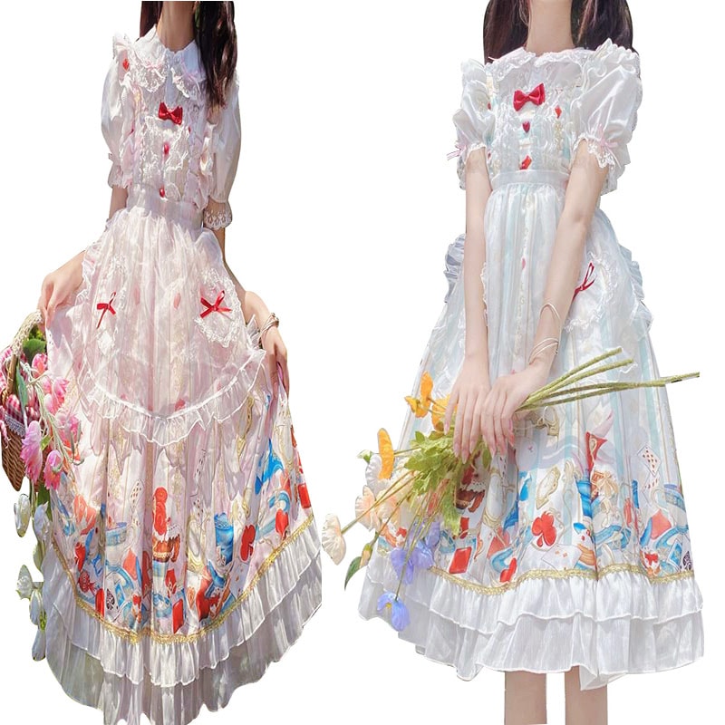 Lolita ロリータ　可愛いうさぎ 柄ジャンパースカート ワンピース コスプレ 量産型 病みかわ 衣装 森ガール 可愛い ゆめかわいい 6,856円