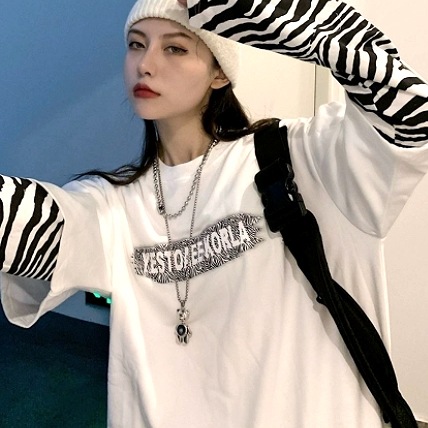 胸ロゴプリント 英字ロゴ フェイクレイヤード ロンT 大きいサイズ ユニセックス トップス Tシャツ