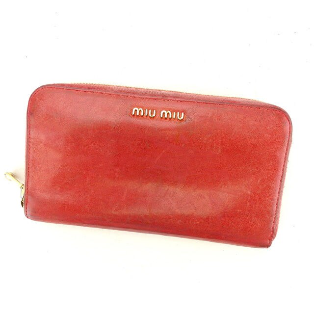 ラウンドファスナー財布 長財布 ピンク 中古