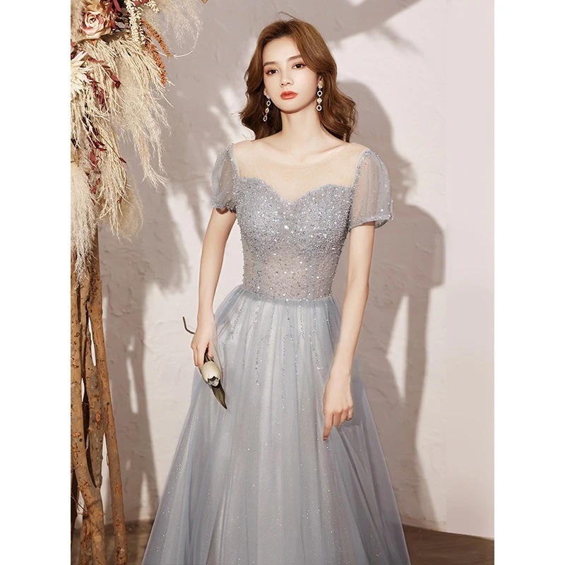 イブニングドレス 2024 夏気質ドレス宴会ホストドレスドレス