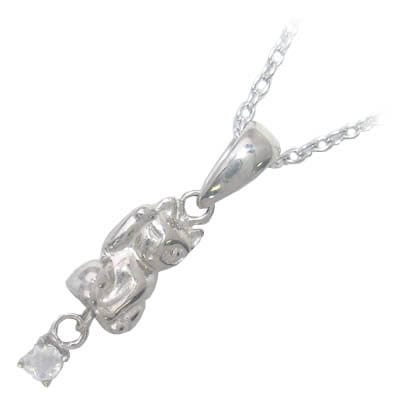 幸せを招く猫モチーフ ( 6月誕生石 ) シルバー ムーンストーンペンダントネックレス楽ギフ_包装