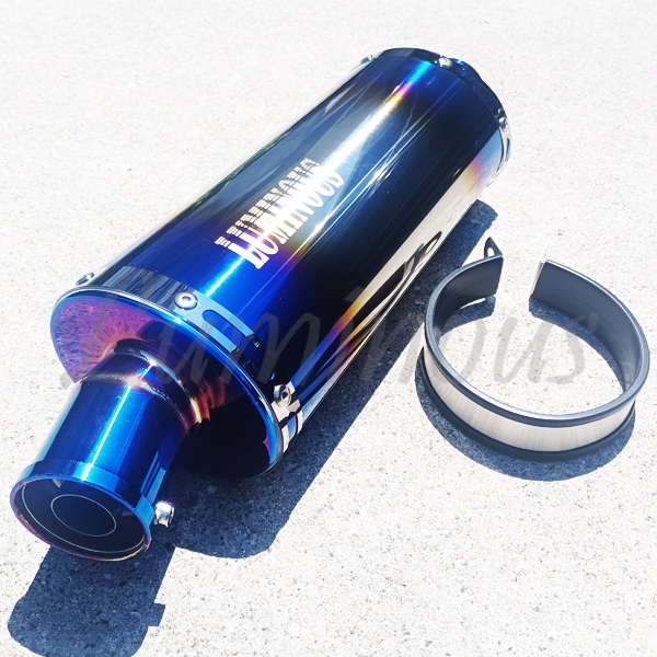 チタン焼き風 スリップオン オーバル マフラーサイレンサー 51mm 50.8π サイレンサーバンド付き