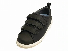 徳武産業 あゆみシューズ Re-Lifeサポート02 装具対応/外出用 7E ブラック 片足/左3Lサイズ 7505