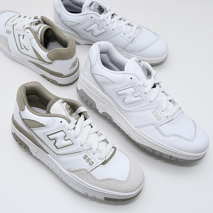 スニーカー 靴 BB550 レディース ユニセックス ホワイト ベージュ ローカット 靴ひも バスケットボール カジュアル 18,426円