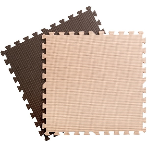 ホームテイスト JMT-32 サイドパーツ付きジョイントマット 32枚セット(大判60cm）【Nobile-ノービレ-】 ベージュ＆ブラウン メーカー直送
