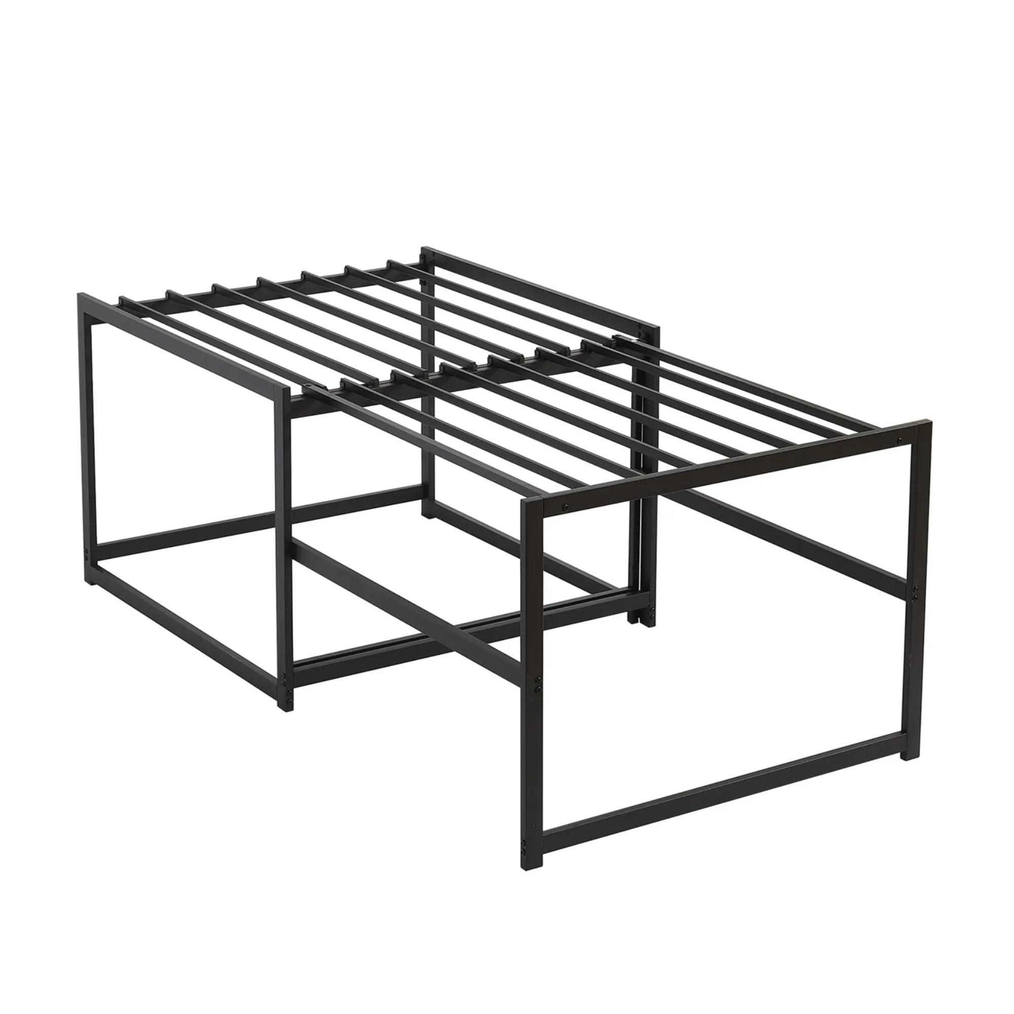 【送料無料】高さ75cm 伸長式ベッド ディベッド シングル 高いベッド パイプベッド ベッドフレーム 伸縮 下収納 おしゃれ 2way アイアン 来客用 省スペース