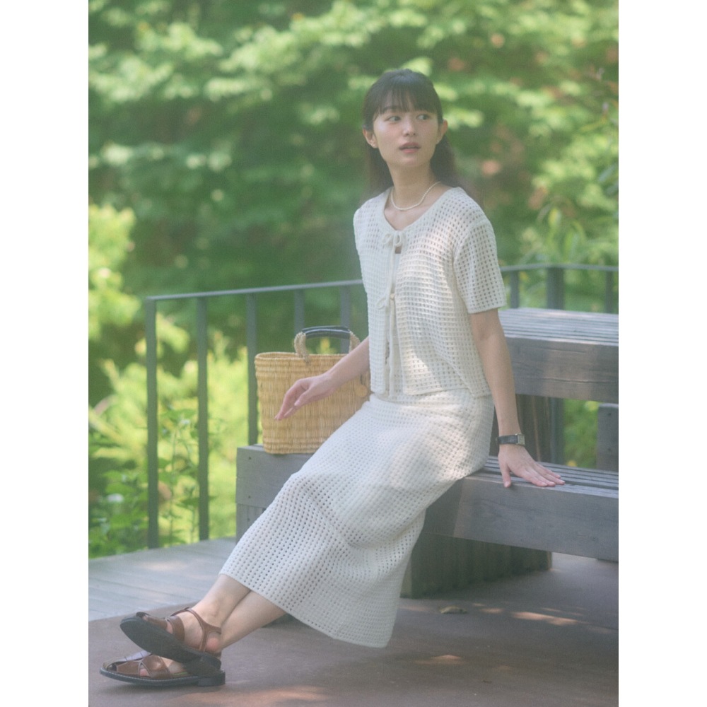 ファブリコロジースカシロングスカート 2color