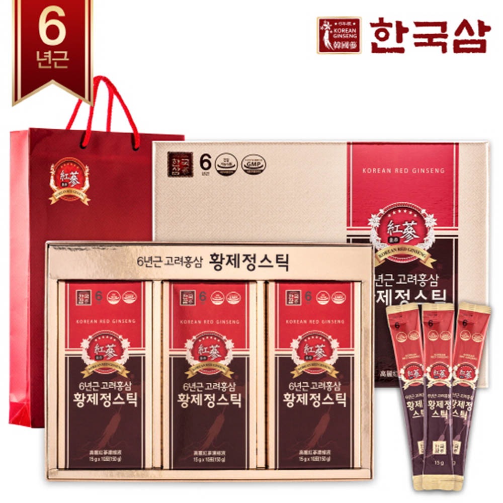 韓国人参6年根高麗紅参皇帝ジョンスティック15mlx30包