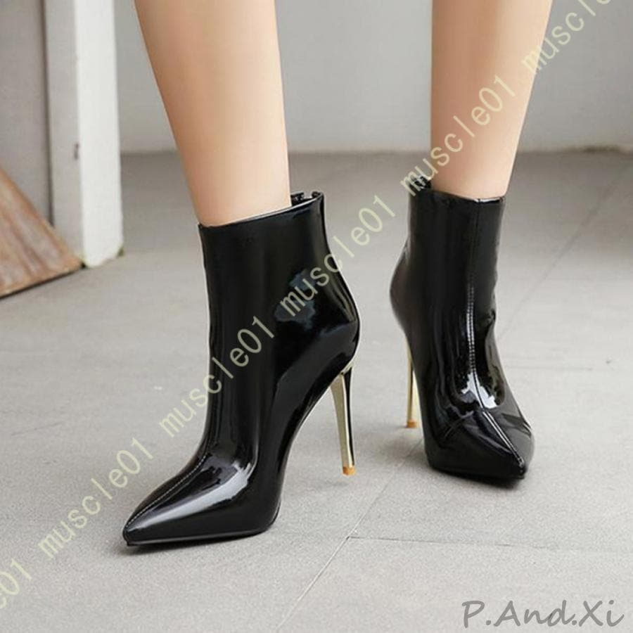 ブーティーショートブーツ レディース ハイヒール ピンヒール 袴ブーツ サイドジッパー 防水プラットフォーム ブーツ アンクルブーツ レディース 靴 防水 防寒