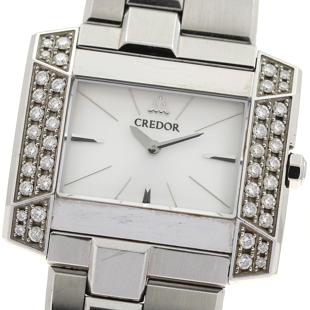セイコー SEIKO GSTE921/1E70-0BL0 クレドール ノード サイドダイヤ クォーツ レディース _905117【中古】