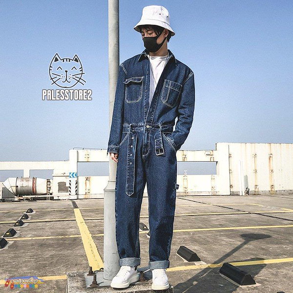 Qoo10] ジャンプスーツ つなぎ メンズ オールイ