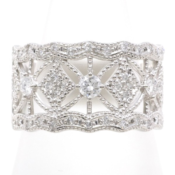 PT900 プラチナ リング 指輪 12.5号 ダイヤ 0.52 カード鑑別書 ジュエリー 中古