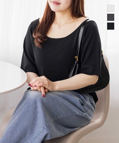 大きいサイズ レディース LL 3L 4L XL XXL XXXL CLETTEオリジナルスクープネックリブニット 4,625円