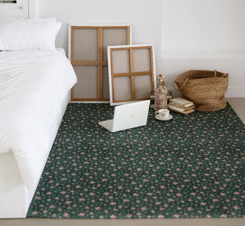 [THE FRIGG] フローラル 夏ラグ 短毛 カーペット