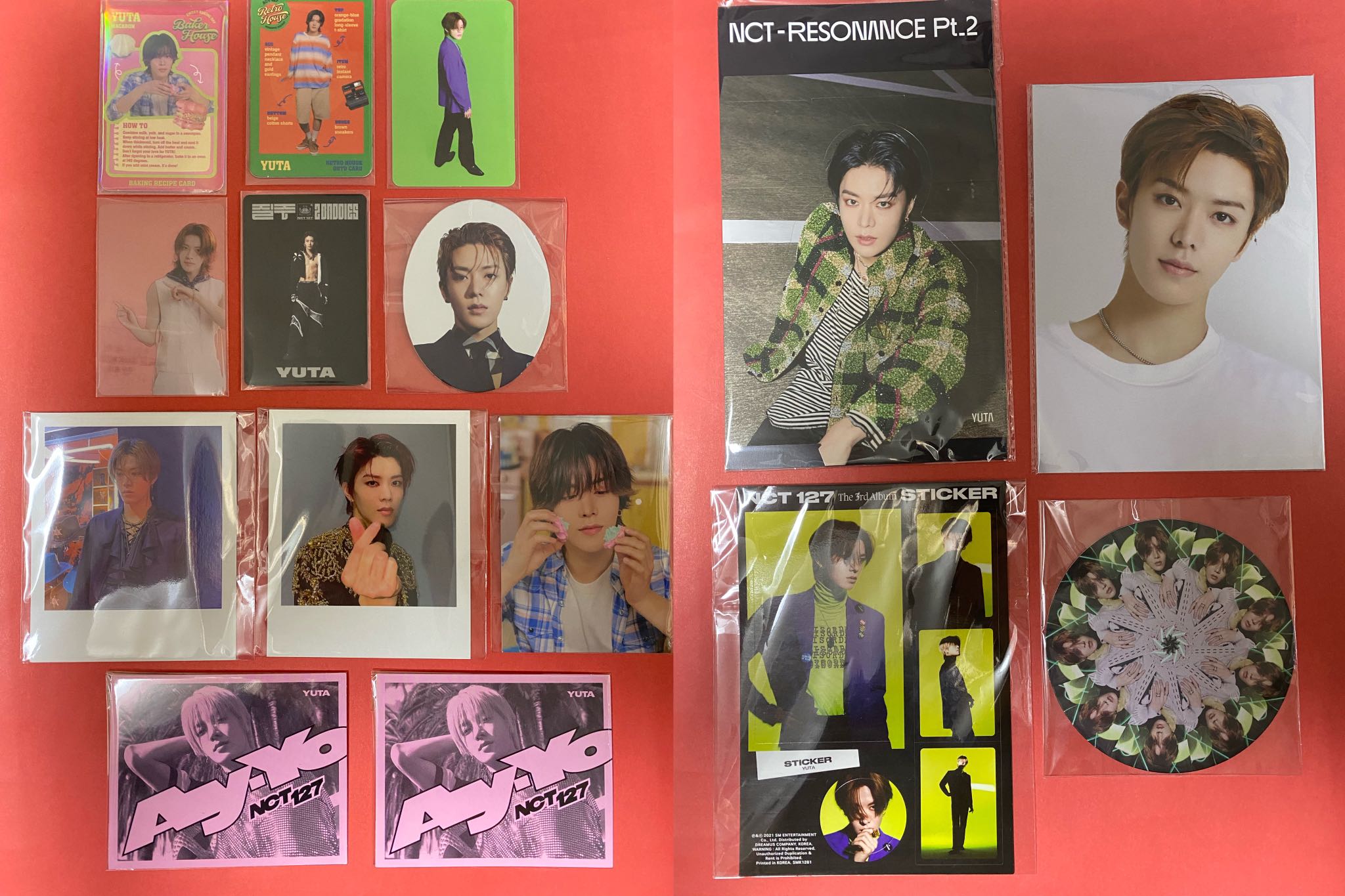 NCT127　ユウタ 2baddies romantic holiday baker house MD アルバムステッカー ポラロイド 中本悠太 YUTA たこ焼きプリンス