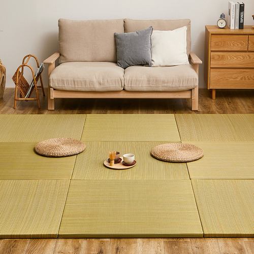 【メーカー直送品】萩原 【9枚組】置き畳 綾川 約82×82×2.5cm イエロー