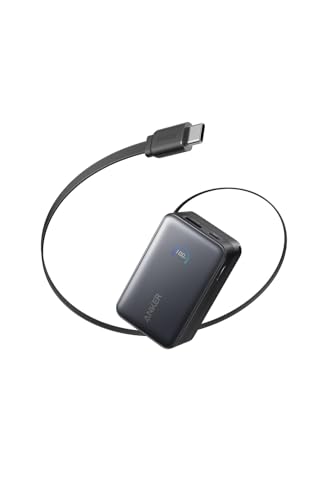 Anker Nano Power Bank (10000mAh, 45W, 巻取り式 USB-Cケーブル) 10000mAh 45W出力 / LEDディスプレイ搭載/USB-Cケーブル一体型/巻取り式