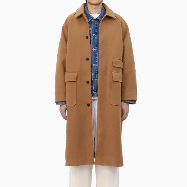 メンズアウター 冬 ロングコート ウール混紡 ラグランコート SOID009