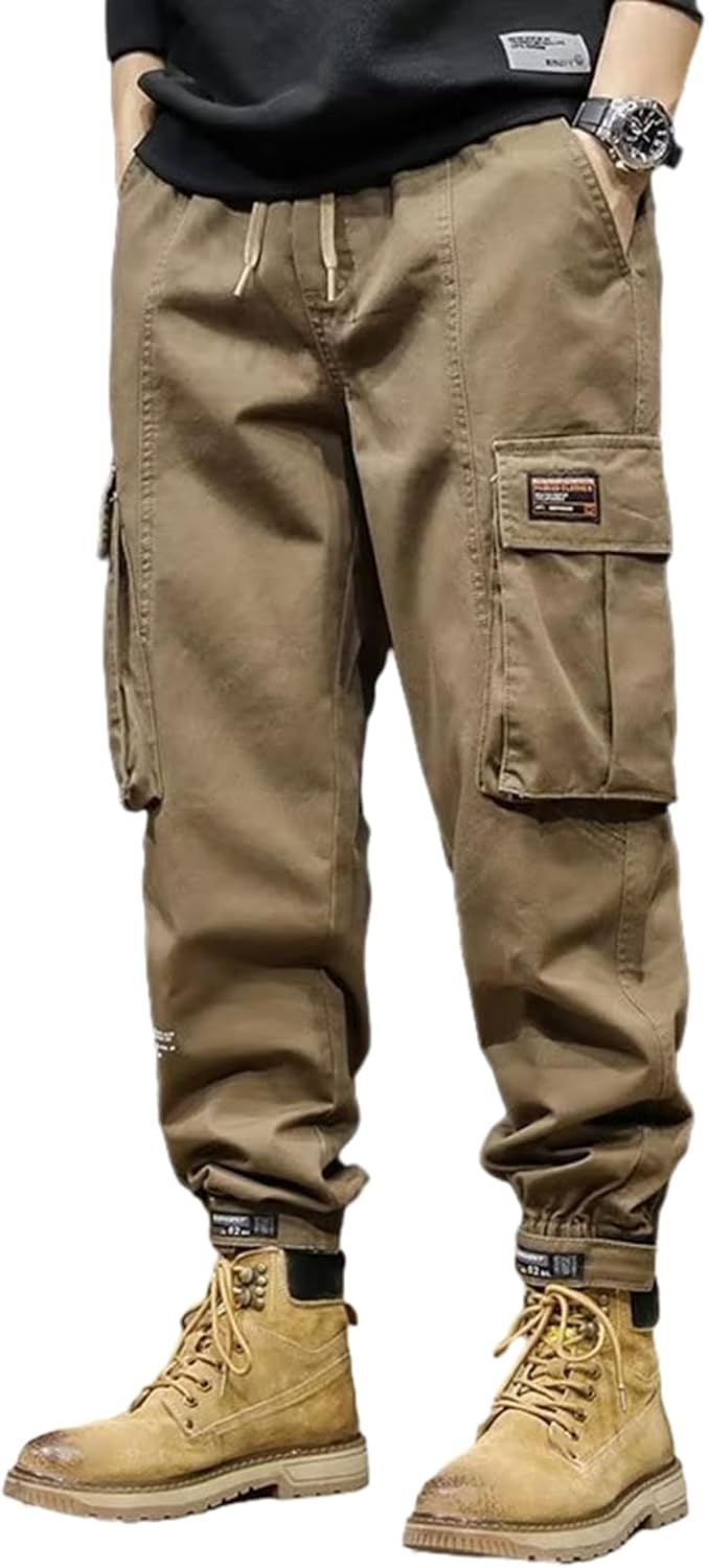 カーゴパンツ メンズ 作業パンツ ワークパンツ ロングパンツ ルーズワイド ウェストゴム紐 ポケット付き ずぼん テーパードパンツ 綿混紡 ダンス 韓国ファッション Y2K 原宿 V系 パン