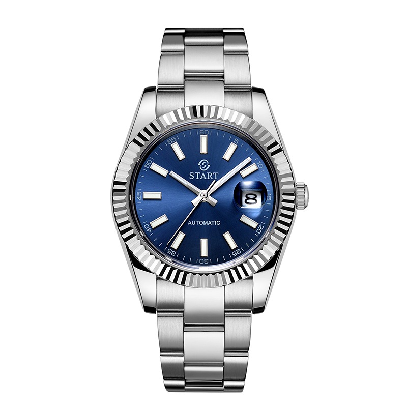 メンズ腕時計夜光スケールダイヤル自動機械式時計日付機能防水メタルウォッチスイスのムーブメント