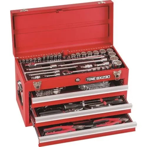 【メーカー直送品】TONE 整備用工具セット ツールセット 差込角9.5mm 12.7mm 86点セット レッド TSX950