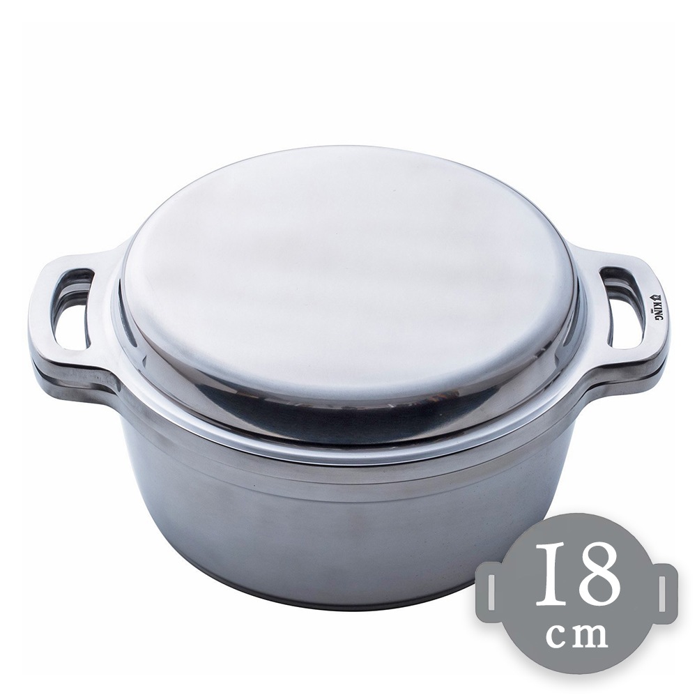 HALムスイ KING 無水鍋 18cm 無水料理 IH対応 直火対応 オーブン対応 炊飯 鍋 両手鍋 調理器具 アルミ 日本製 キッチン (ya)