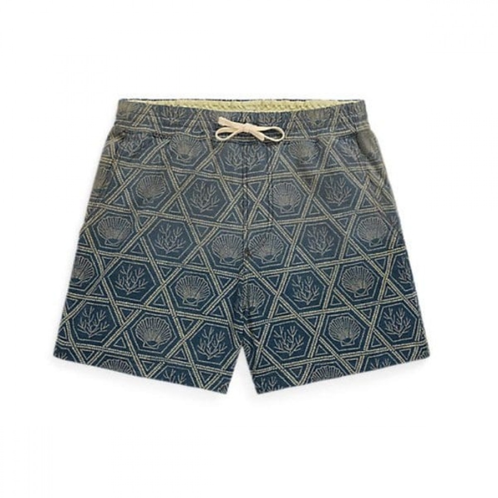 RRL インディゴシェルプリントジャージーショート MNRRSHO14G20044400
